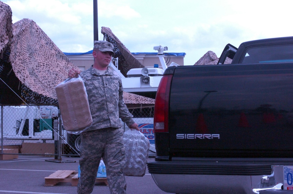 Alabama National Guard distributes aid after tornados.
