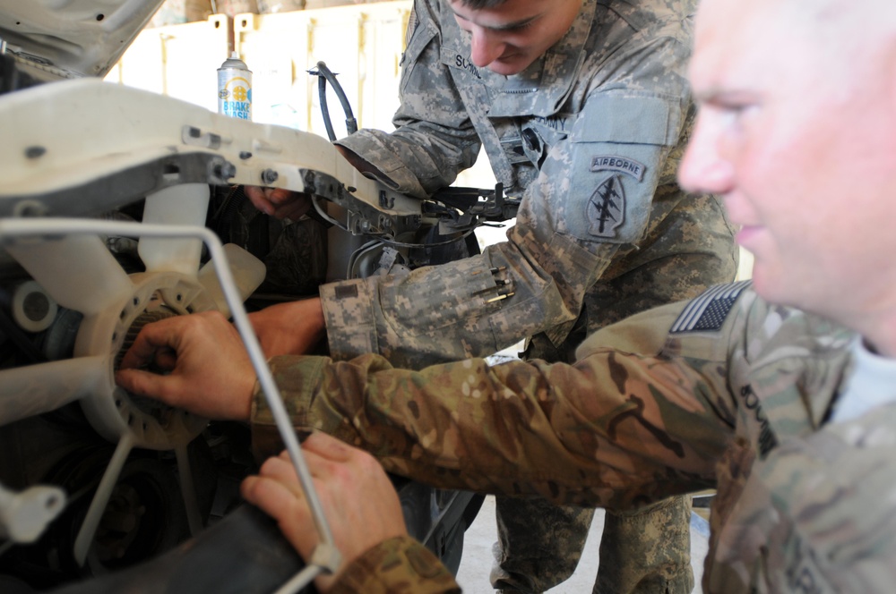 Soldiers get greasy on Camp Montrond