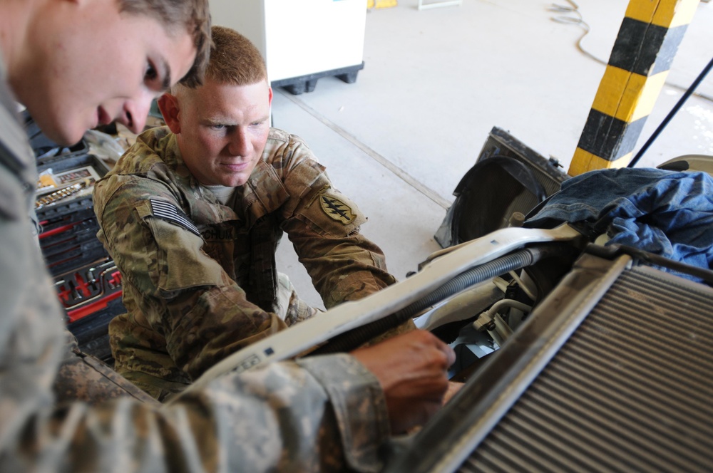 Soldiers get greasy on Camp Montrond