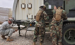 Service members work together at joint exercise