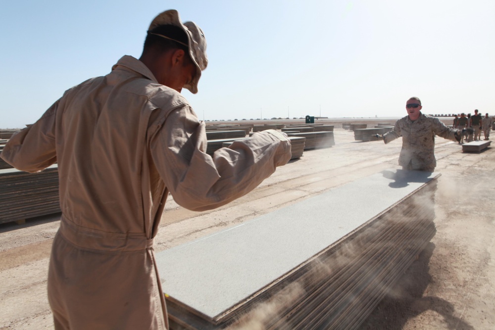 Project runway: Marines move 12 million pounds of matting in Afghanistan