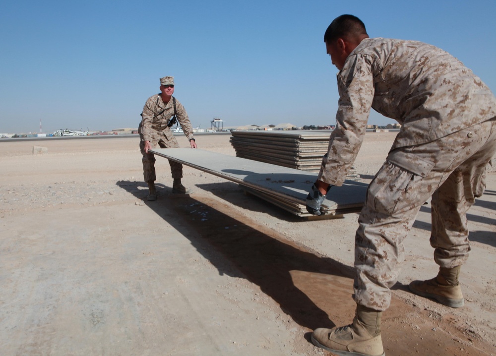 Project runway: Marines move 12 million pounds of matting in Afghanistan