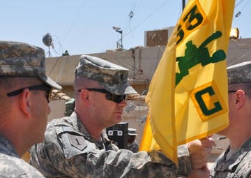 ‘Cobra’ Company conducts a change of responsibility ceremony at Joint Security Station Muthana, Iraq