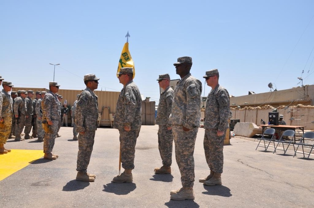 ‘Cobra’ Company conducts a change of responsibility ceremony at Joint Security Station Muthana, Iraq