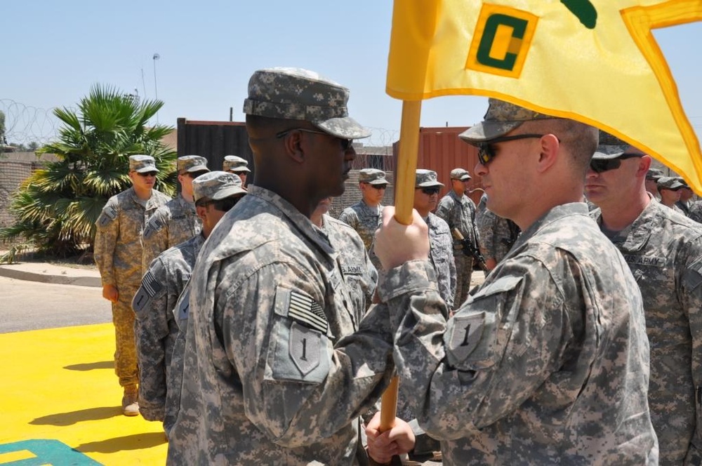 ‘Cobra’ Company conducts a change of responsibility ceremony at Joint Security Station Muthana, Iraq