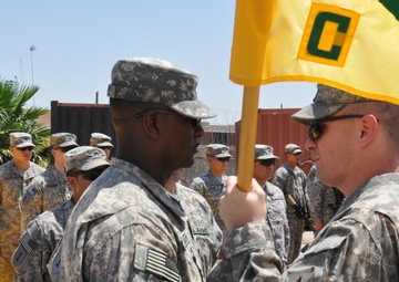 ‘Cobra’ Company conducts a change of responsibility ceremony at Joint Security Station Muthana, Iraq