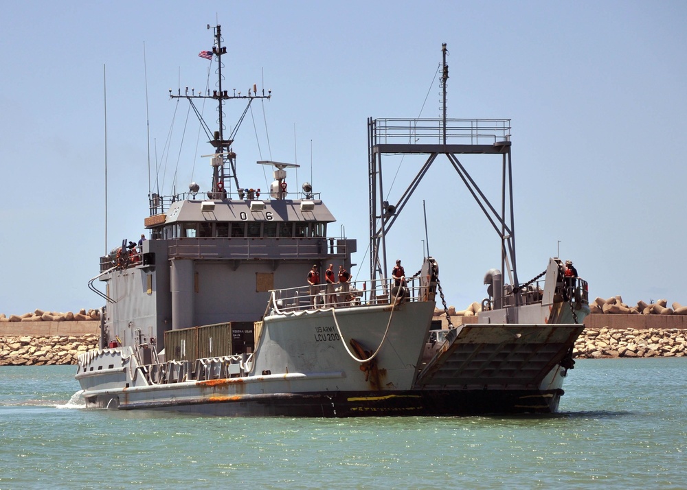 Army vessel Landing Craft Utility 2006 Arrive in Tan Tan, Morocco