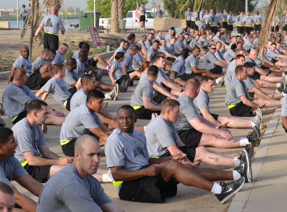 ‘Griffin’ Battalion Soldiers come together for esprit de corps run in Iraq