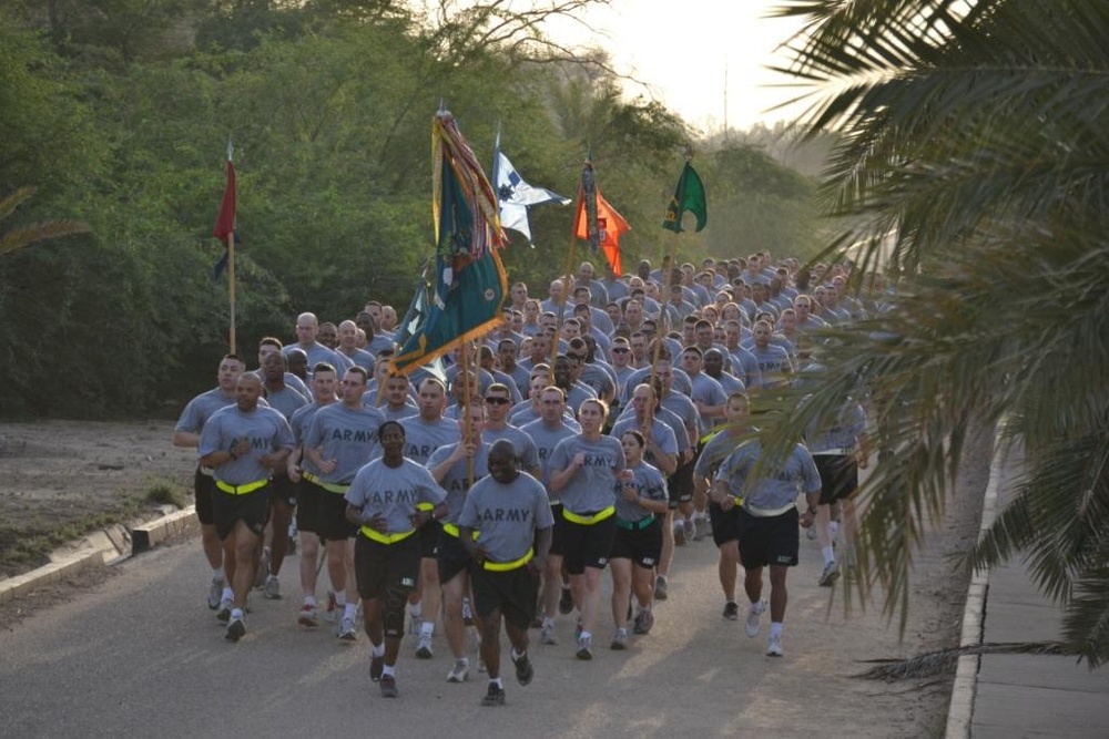 ‘Griffin’ Battalion Soldiers come together for esprit de corps run in Iraq