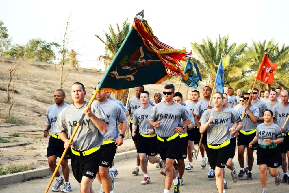 ‘Griffin’ Battalion Soldiers come together for esprit de corps run in Iraq