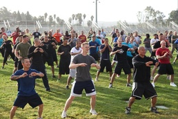 Disbursing Marines dance for fitness
