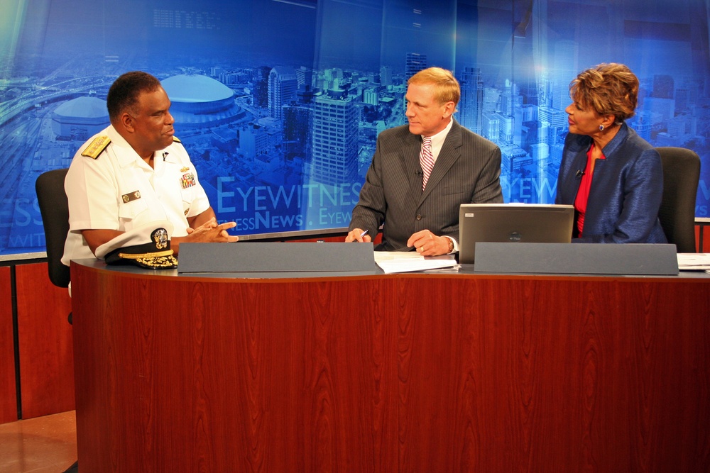 Rear Adm. Guillory on local TV during New Orleans Navy Week 2011