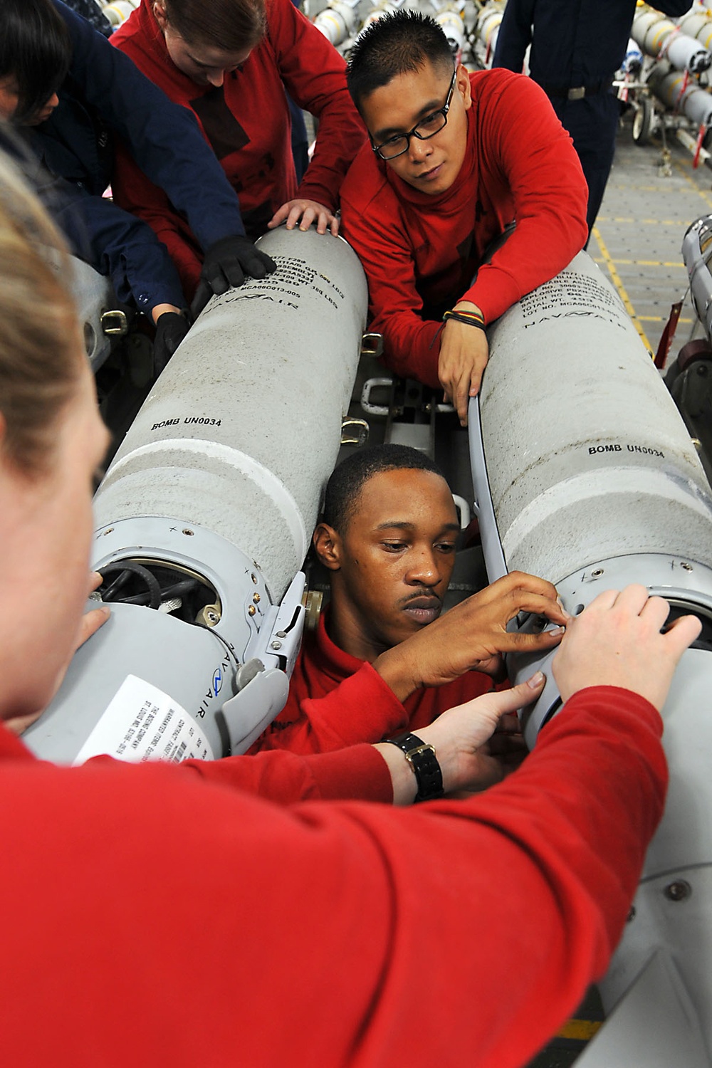 GBU-54 bomb assembly aboard USS Ronald Reagan