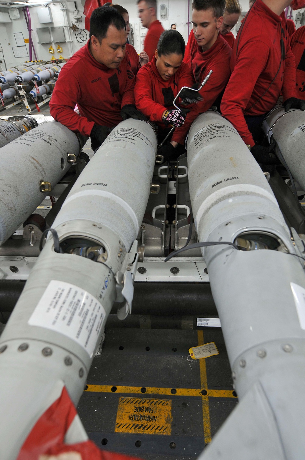 GBU-54 bomb assembly aboard USS Ronald Reagan