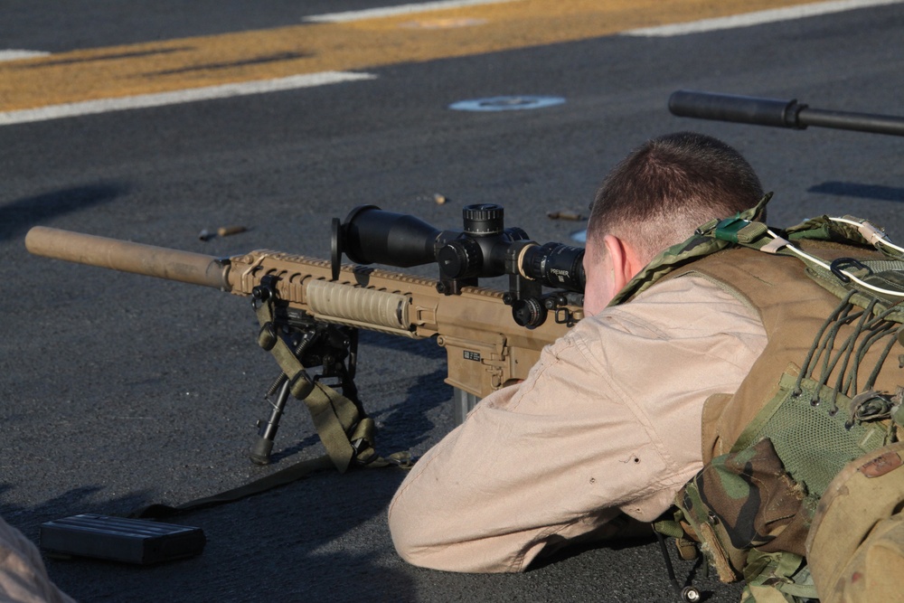 22nd MEU Snipers Take Aim on USS Bataan