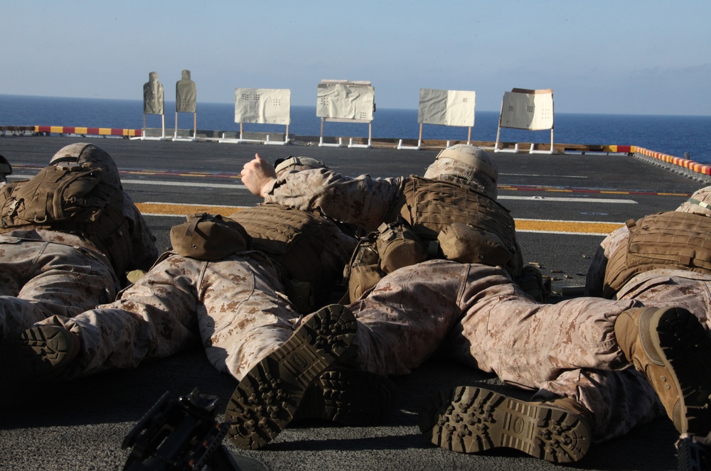 22nd MEU Snipers Take Aim on USS Bataan