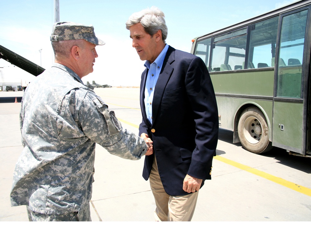 US Senator John F. Kerry visits Afghanistan