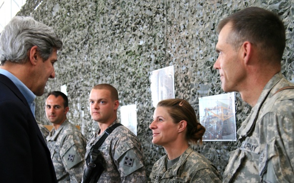 US Senator John F. Kerry visits Afghanistan