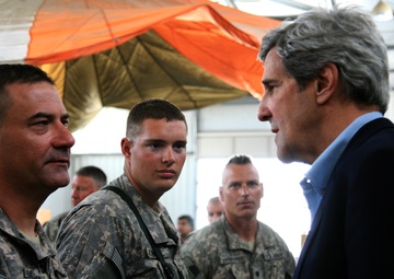 US Senator John F. Kerry visits Afghanistan