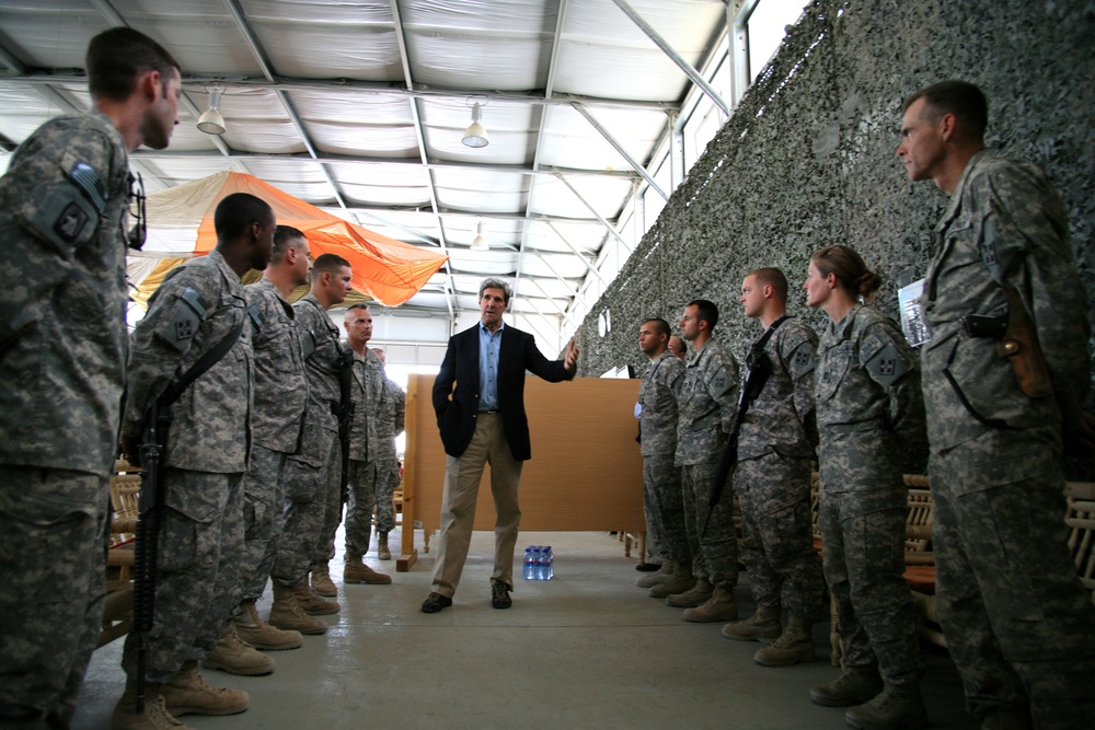 US Senator John F. Kerry visits Afghanistan