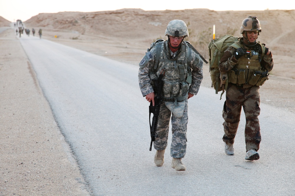 Iraqi army road march training