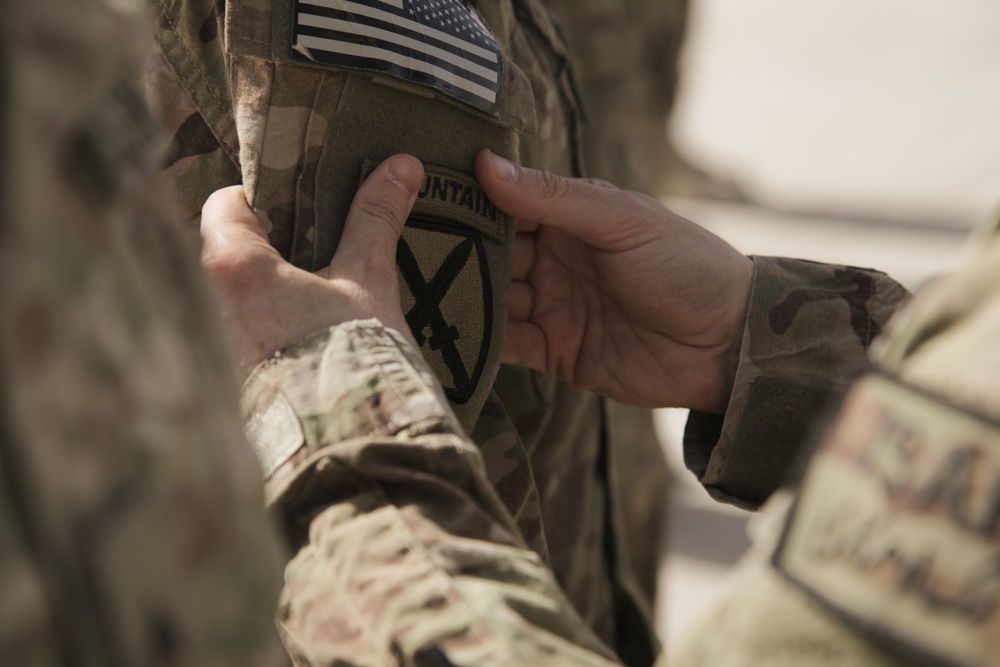 Combat patch ceremony held at Kandahar Airfield