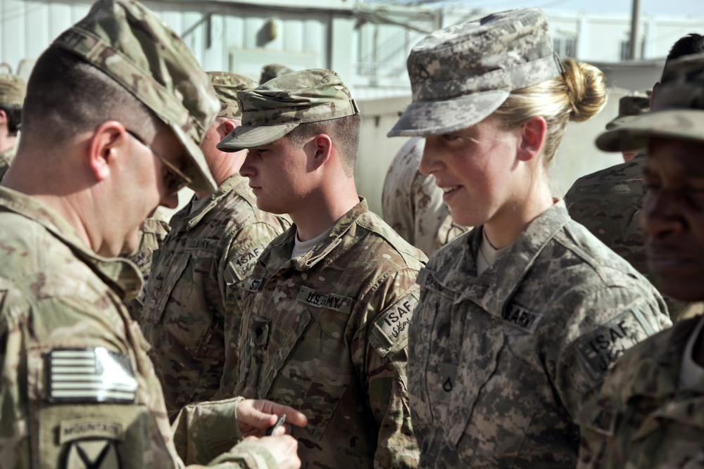 Combat patch ceremony held at Kandahar Airfield