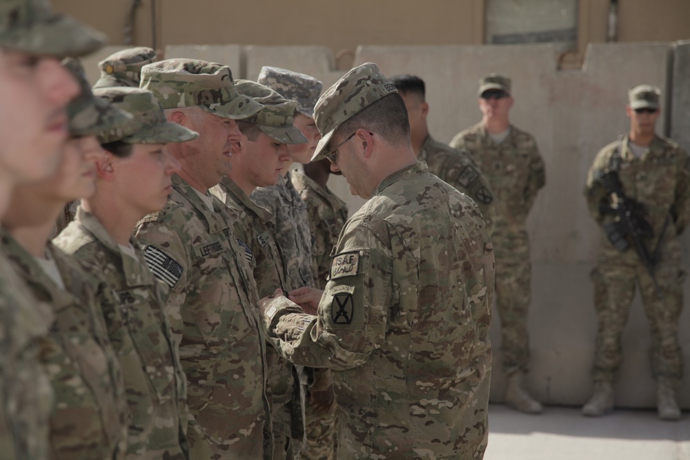 Combat patch ceremony held at Kandahar Airfield