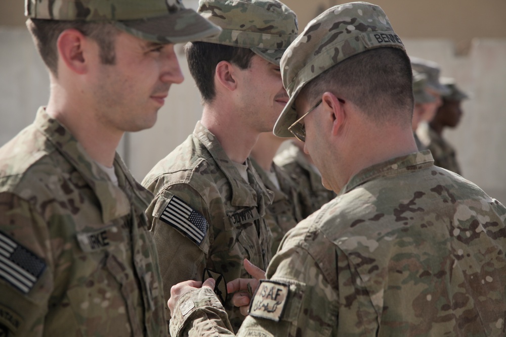 Combat patch ceremony held at Kandahar Airfield