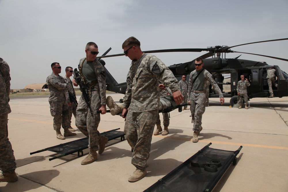 Medical evacuation training at COS Warrior