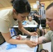 During a training exercise, a soldier gets stuck with an 'IV'