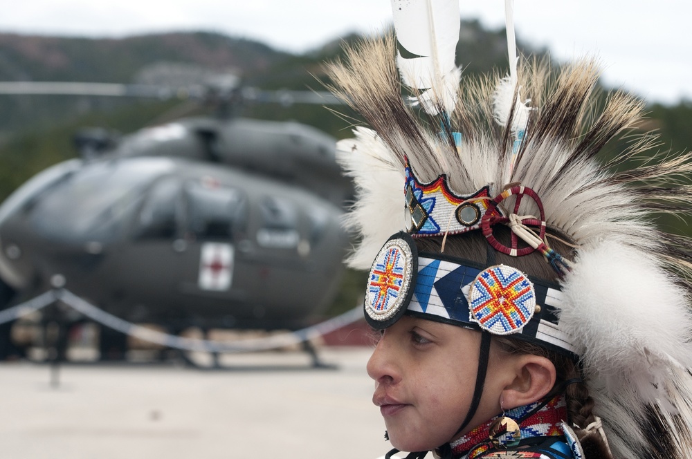 Lakota helicopter celebration at Crazy Horse Memorial
