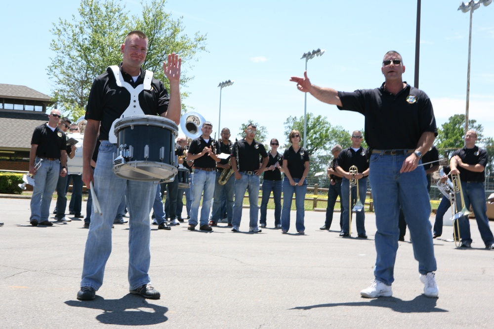 Marine Band New Orleans performs for tornado survivors