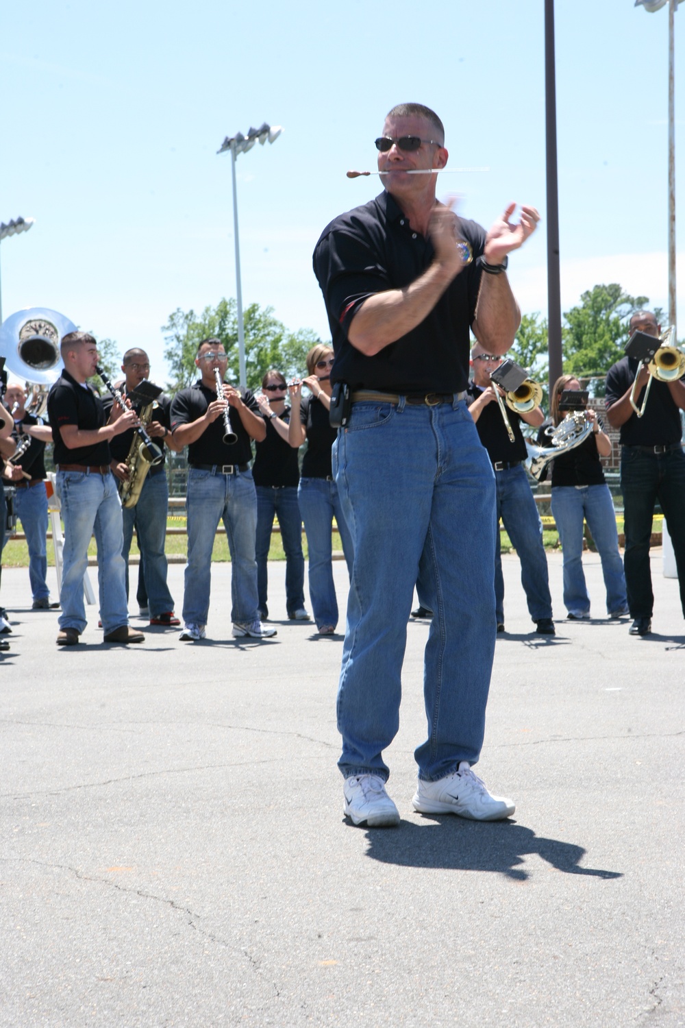 Marine Band New Orleans performs for tornado survivors