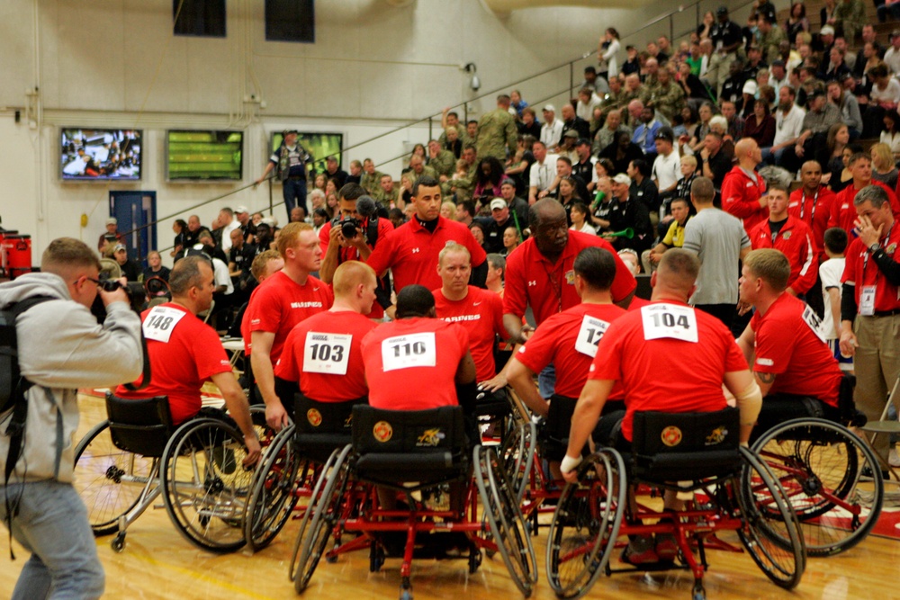 Marines compete in wheelchair basketball