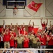 Commandant and sergeant major cheer All-Marine sitting volleyball team