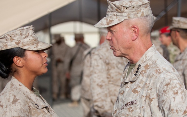 Commandant of the Marine Corps visits Marines in Afghanistan