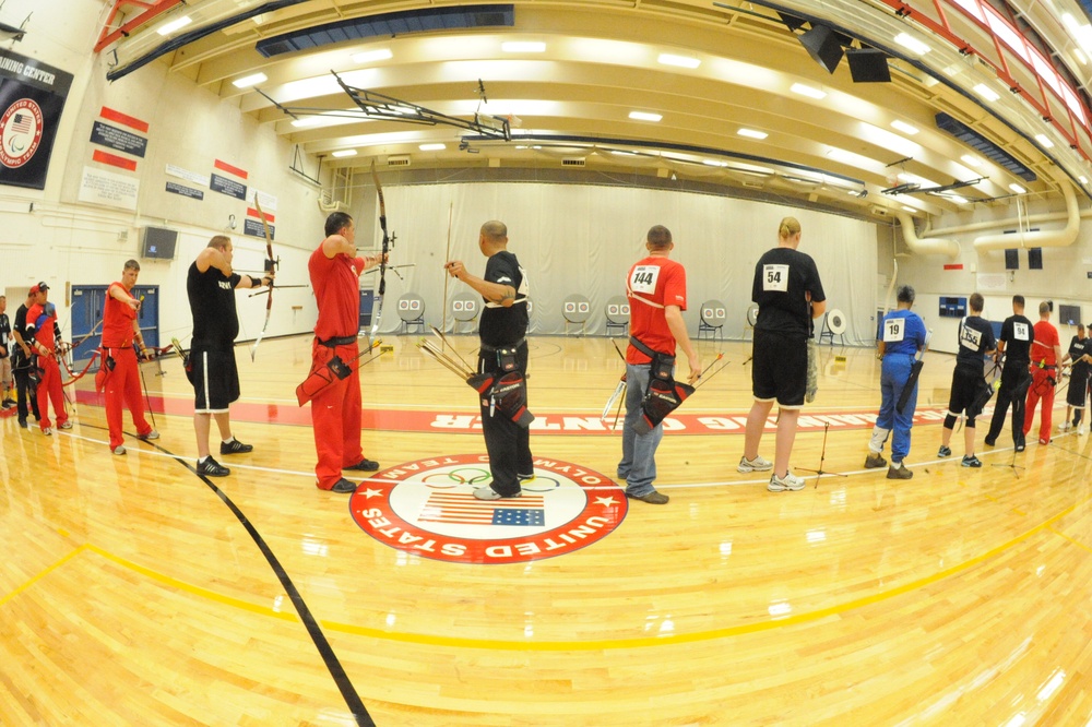Wounded Warrior Regiment competes in archery at Warrior Games