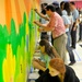 First Lady of the US, Congressional Spouses, youth paint mural at Joint Base Anacostia-Bolling