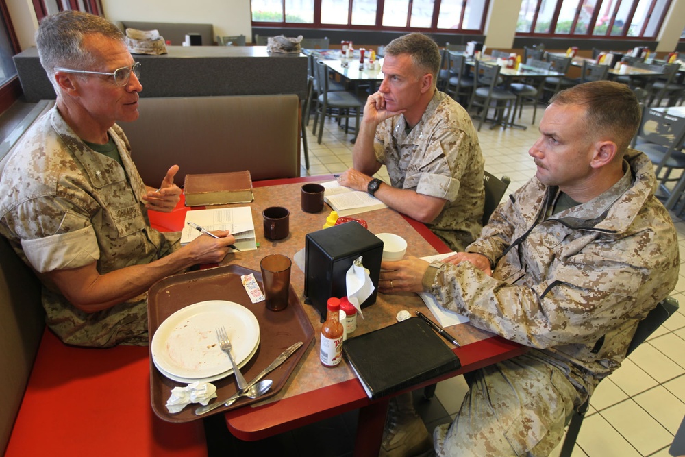 Marines and sailors have breakfast with faith