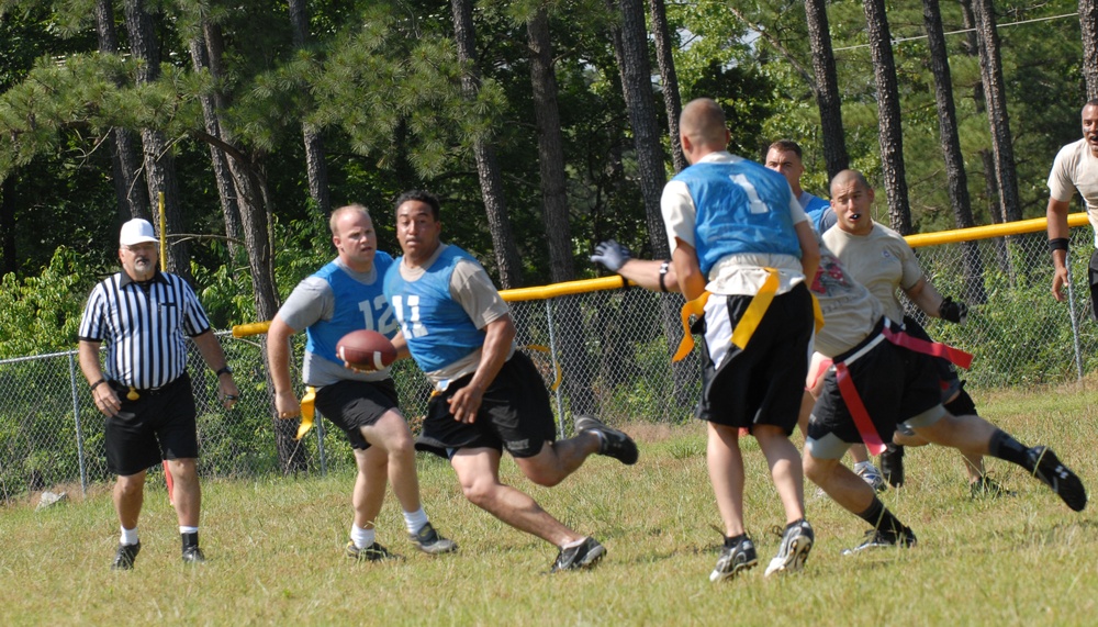 Flag football competition during All-American Week