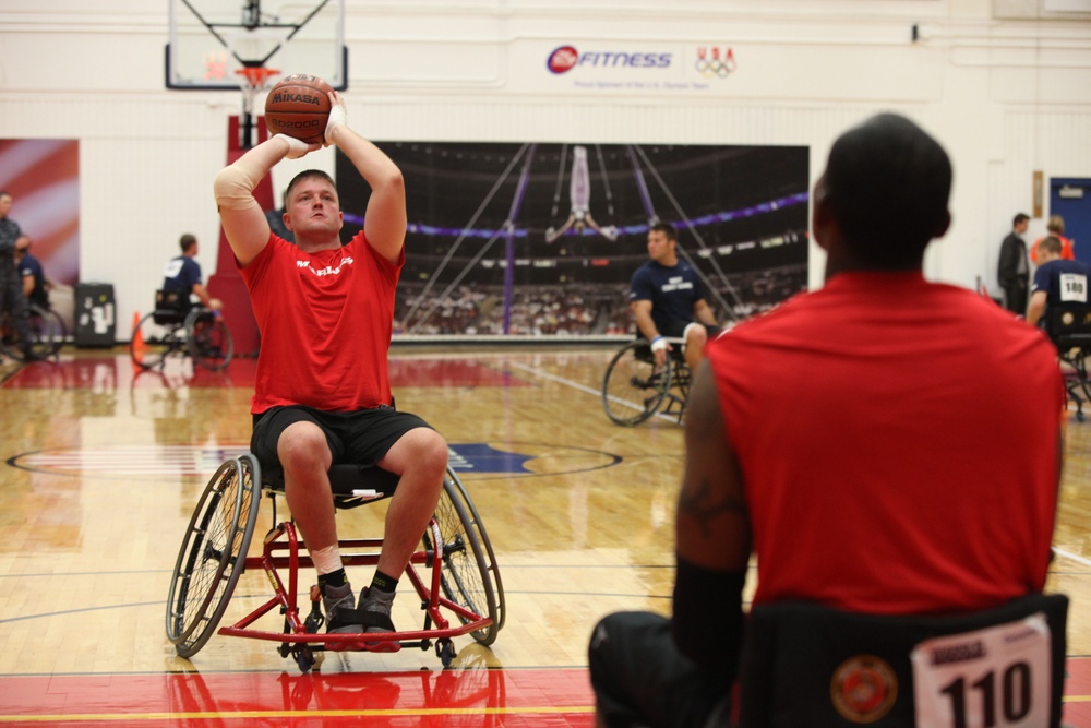 Marines compete in basketball and volleyball