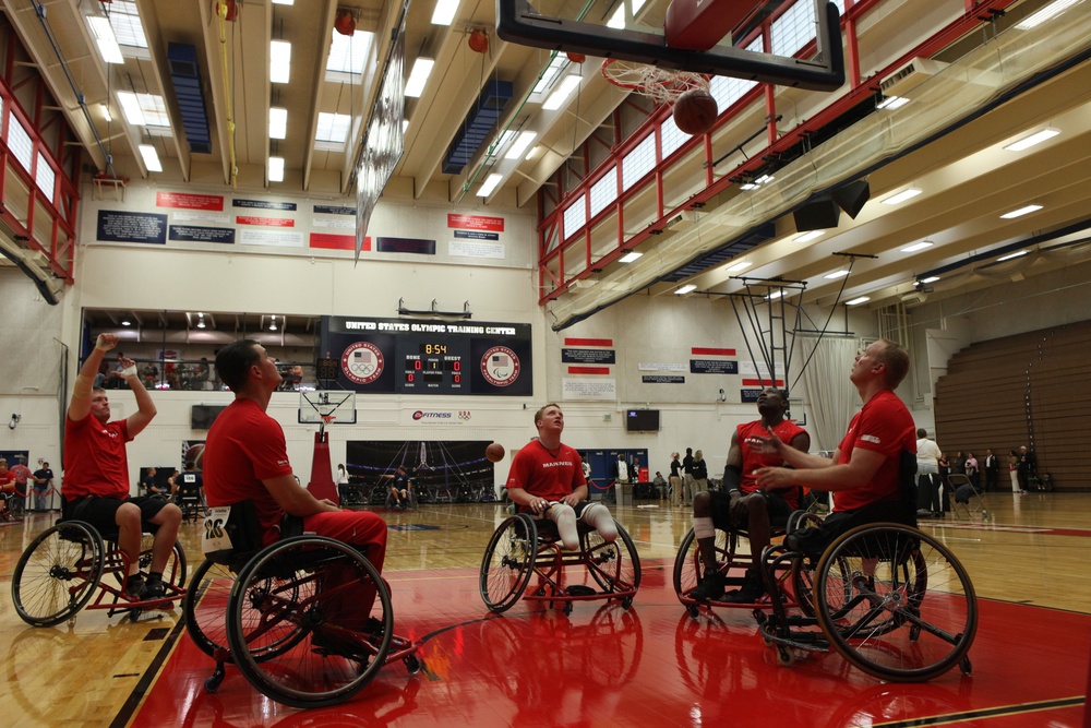 Marines compete in basketball and volleyball