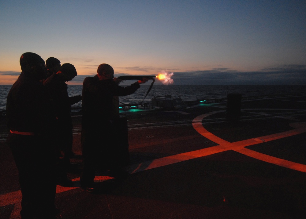 Live-fire exercise aboard USS Boone