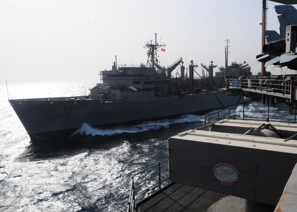 USS Ronald Reagan replenishment at sea