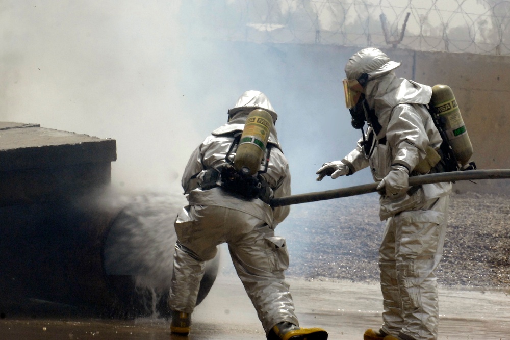 Firefighter training in Iraq’s ‘DMZ’