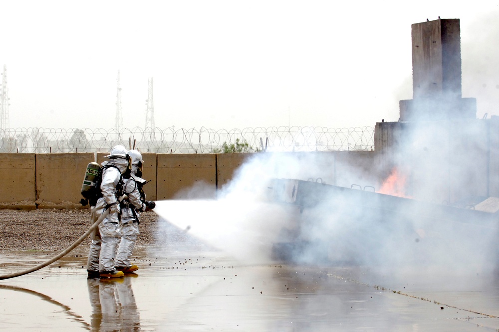 Firefighter training in Iraq’s ‘DMZ’