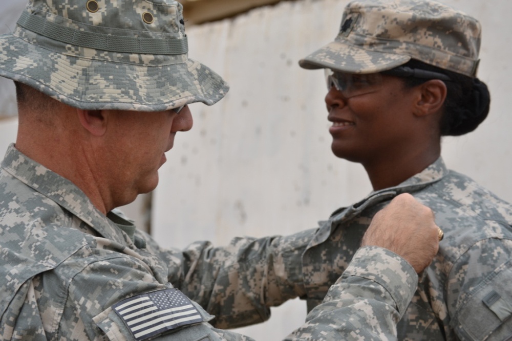 ‘Griffin’ Battalion Commander and soldiers receive combat badges