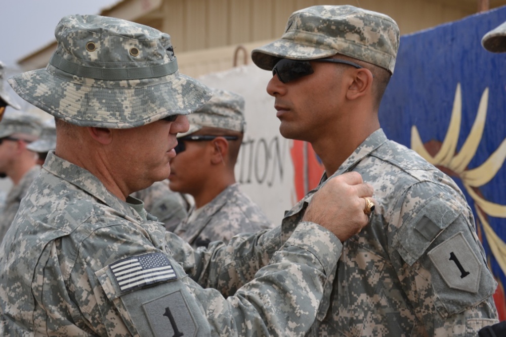 ‘Griffin’ Battalion Commander and soldiers receive combat badges