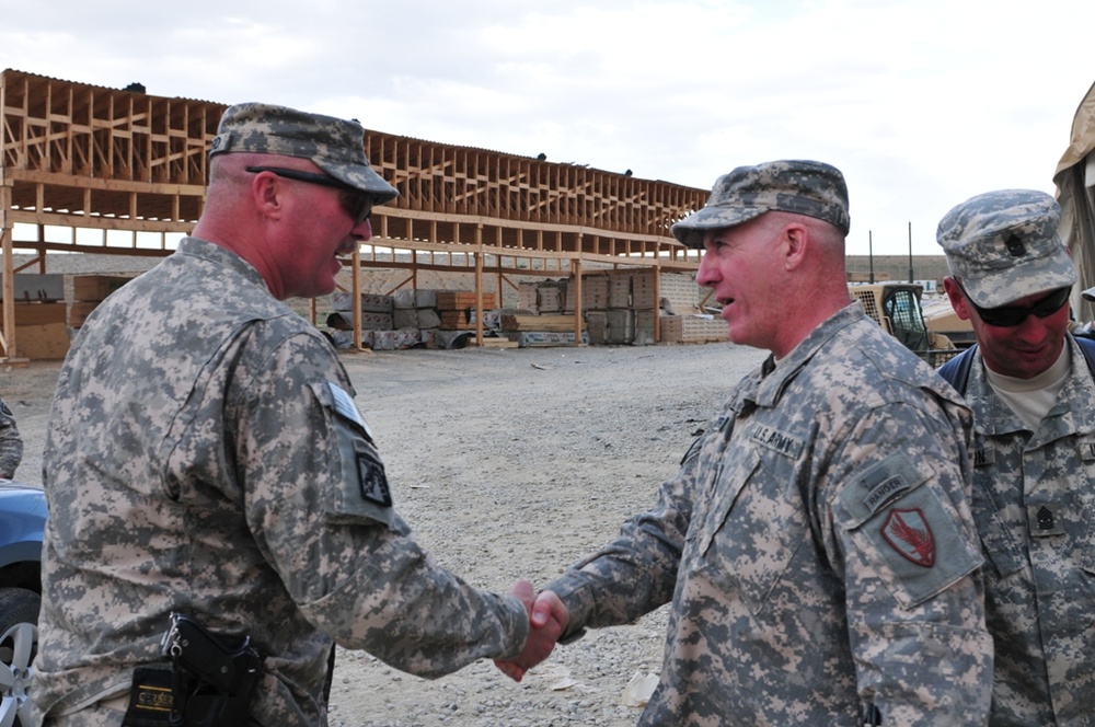 CENTCOM CSM visits 176th Engineer Brigade soldier in Afghanistan